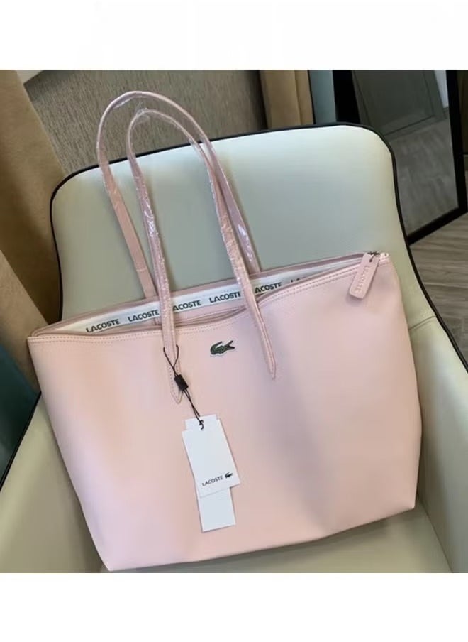 Women's Concept Fashion Versatile Large Capacity Zipper Handbag Tote Bag Shoulder Bag Large Size pink