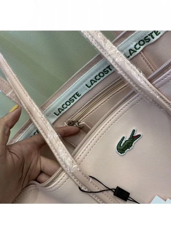 Women's Concept Fashion Versatile Large Capacity Zipper Handbag Tote Bag Shoulder Bag Large Size pink