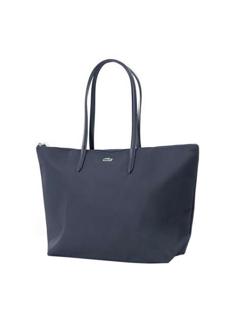 Lacoste fashion large capacity zipper handbag navy blue