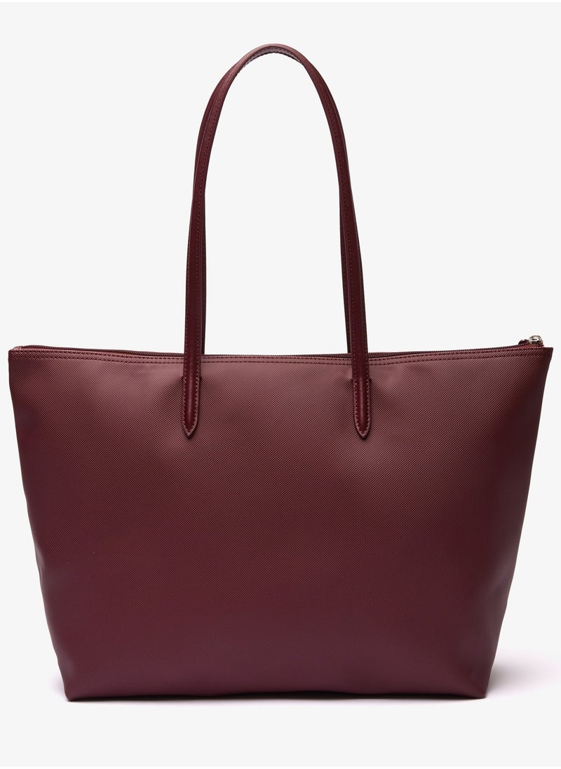 Lacoste Women's L12.12 Concept Fashion Versatile Large Capacity Large Size Zipper Handheld Shoulder Bag Tote Bag Large Claret 45cm * 30cm * 12cm