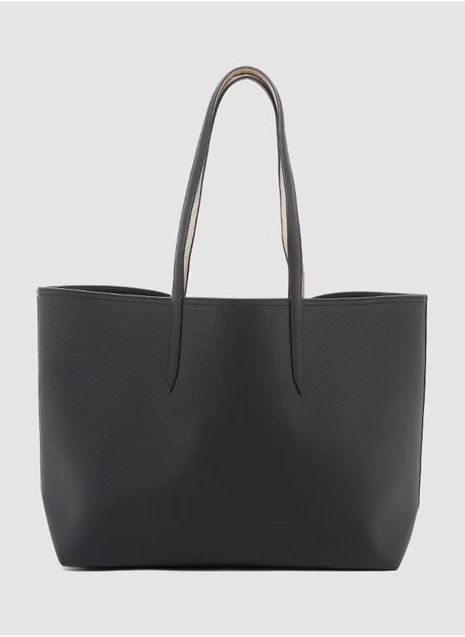 LACOSTE Anna Reversible Bicolour Tote Bag Black/Beige