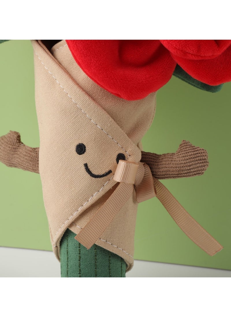 Valentine's Day Gift Rose Plush Doll Girlfriend Confession Gift Rose Bouquet Doll to Express Love to Lover 29cm