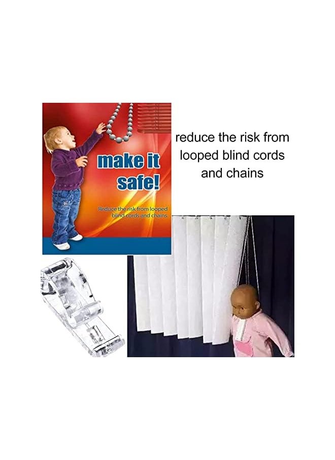Curtain Clear P Clips Hook, Plastic Roller Blind Safety Clips for Cord, Blind Cord Safety Device Clips for Vertical and Roman Roller Blinds Curtain Ball Chain Cord Control with Screws 8Pcs