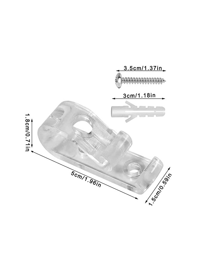 Curtain Clear P Clips Hook, Plastic Roller Blind Safety Clips for Cord, Blind Cord Safety Device Clips for Vertical and Roman Roller Blinds Curtain Ball Chain Cord Control with Screws 8Pcs