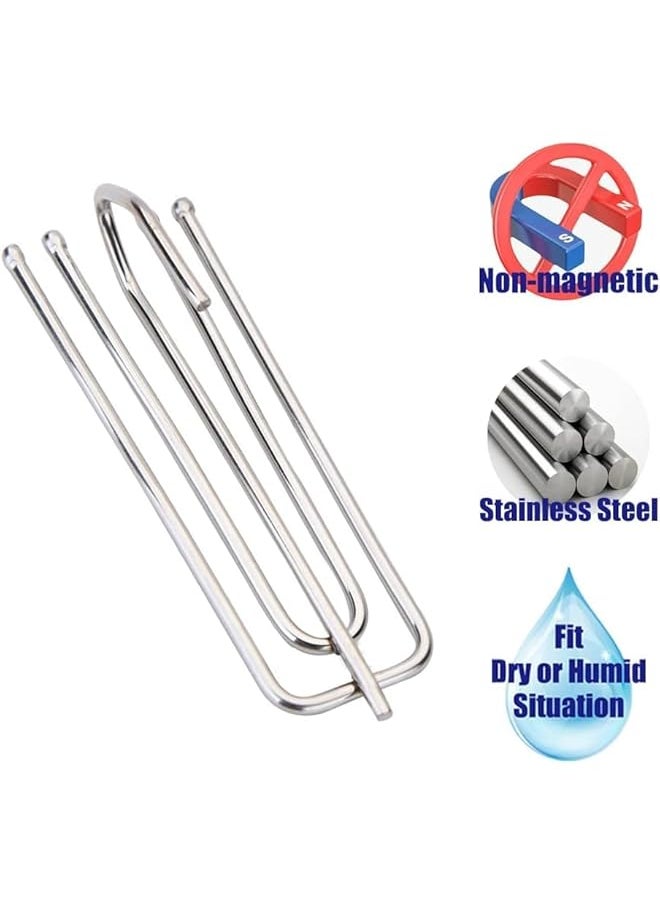 100 Pcs Stainless Steel Pleater Tape Hooks, 4 Prongs Pinch Pleat Hook Clip Traverse for Drapes - Curtain Drapery Hooks