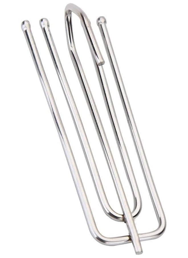 100 Pcs Stainless Steel Pleater Tape Hooks, 4 Prongs Pinch Pleat Hook Clip Traverse for Drapes - Curtain Drapery Hooks