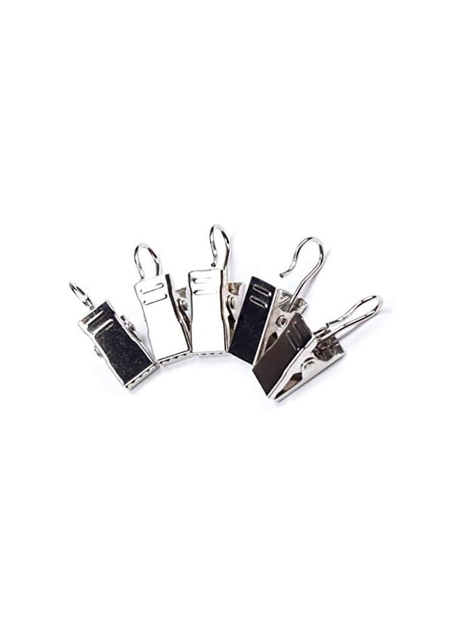 LED Night Light 30 Pcs Curtain Clips Hook Heavy-Duty Curtain Clips Metal Photo Clips Socks Underwear Clamps (Silver)