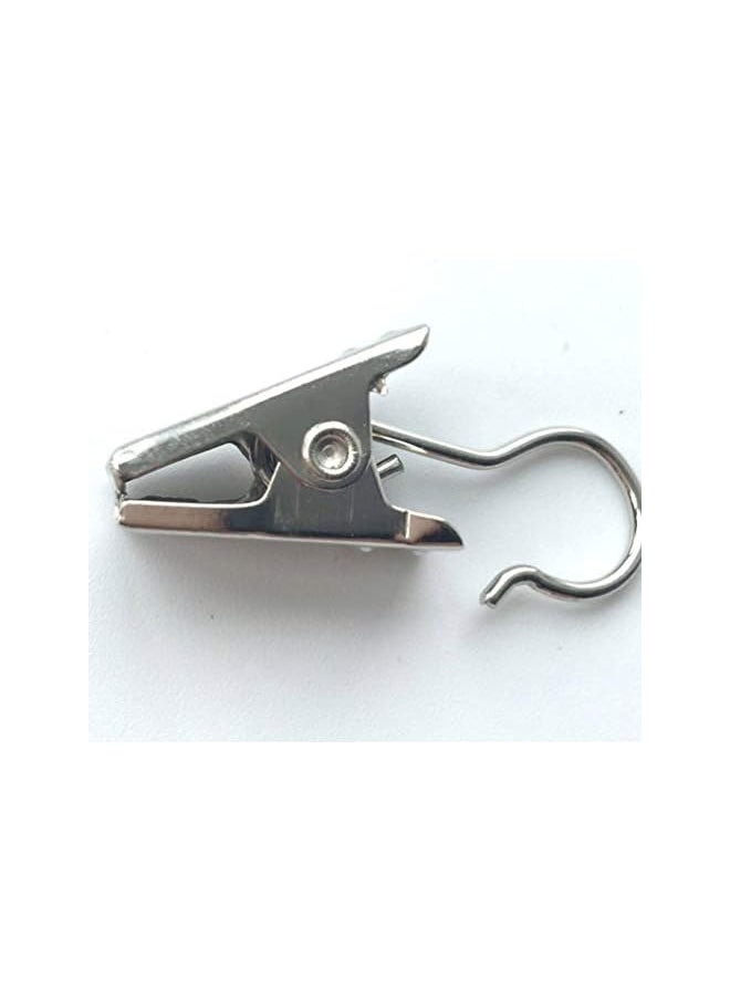 LED Night Light 30 Pcs Curtain Clips Hook Heavy-Duty Curtain Clips Metal Photo Clips Socks Underwear Clamps (Silver)