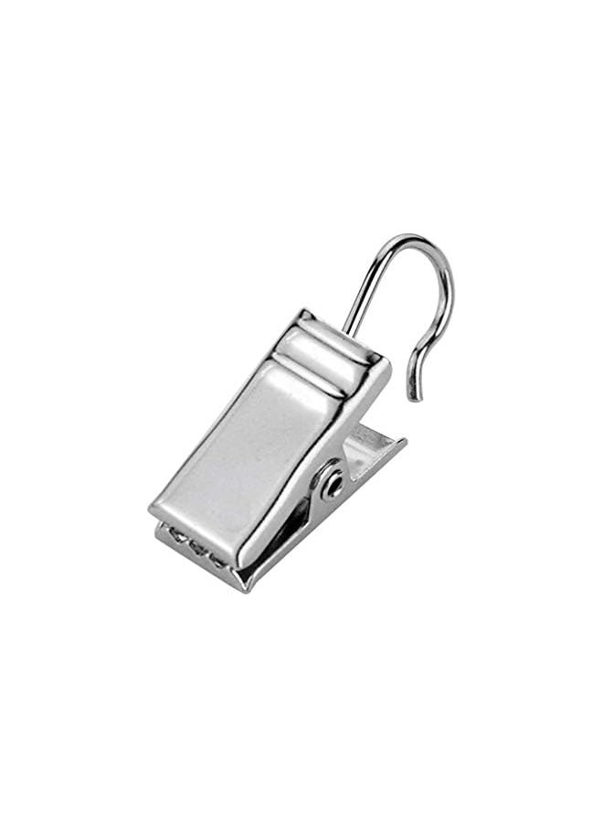 LED Night Light 30 Pcs Curtain Clips Hook Heavy-Duty Curtain Clips Metal Photo Clips Socks Underwear Clamps (Silver)