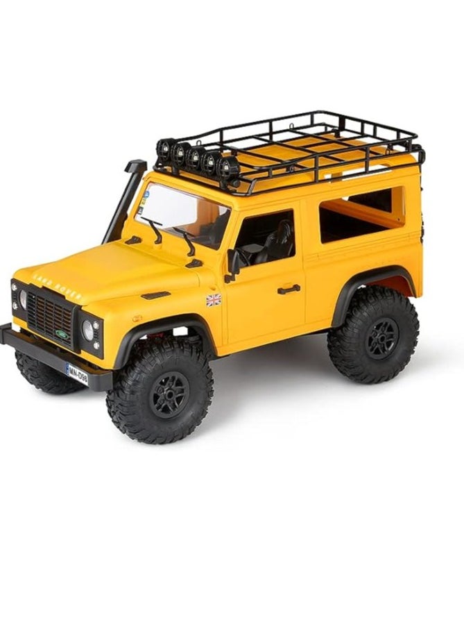 MN98 RTR Model 1/12 2.4G 4WD Climbing Rock Crawler Off-Road RC Truck Car Upgrade Parts Land Rover Defender Vehicles Indoor Toys Models for Kids and Adults - Yellow