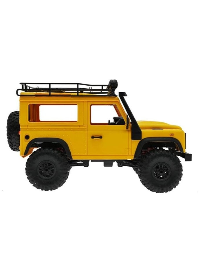 MN98 RTR Model 1/12 2.4G 4WD Climbing Rock Crawler Off-Road RC Truck Car Upgrade Parts Land Rover Defender Vehicles Indoor Toys Models for Kids and Adults - Yellow