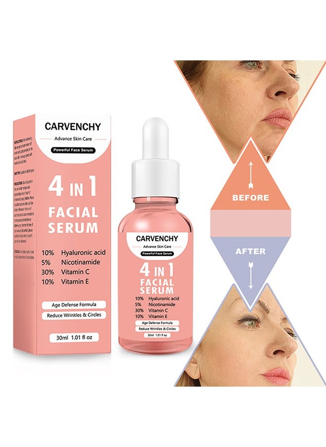 4 in 1 Face Serum- Multi-Purpose Repair, Rightening Anti Aging Facial Serum For Dark Spots, Fine Lines And Wrinkles, Brightening And Firming Facial Serum 30ML