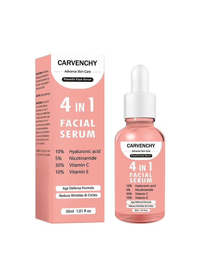 4 in 1 Face Serum- Multi-Purpose Repair, Rightening Anti Aging Facial Serum For Dark Spots, Fine Lines And Wrinkles, Brightening And Firming Facial Serum 30ML