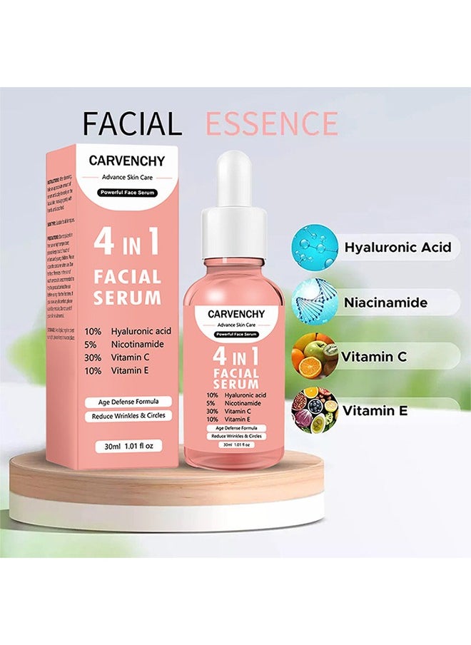 4 in 1 Face Serum- Multi-Purpose Repair, Rightening Anti Aging Facial Serum For Dark Spots, Fine Lines And Wrinkles, Brightening And Firming Facial Serum 30ML
