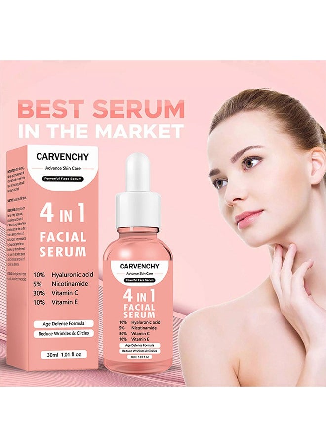 4 in 1 Face Serum- Multi-Purpose Repair, Rightening Anti Aging Facial Serum For Dark Spots, Fine Lines And Wrinkles, Brightening And Firming Facial Serum 30ML
