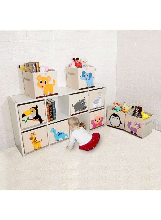 CLCROBD Foldable Animal Cube Storage Bins Fabric Toy Box/Chest/Organizer for Kids Nursery, 13 inch (Penguin)