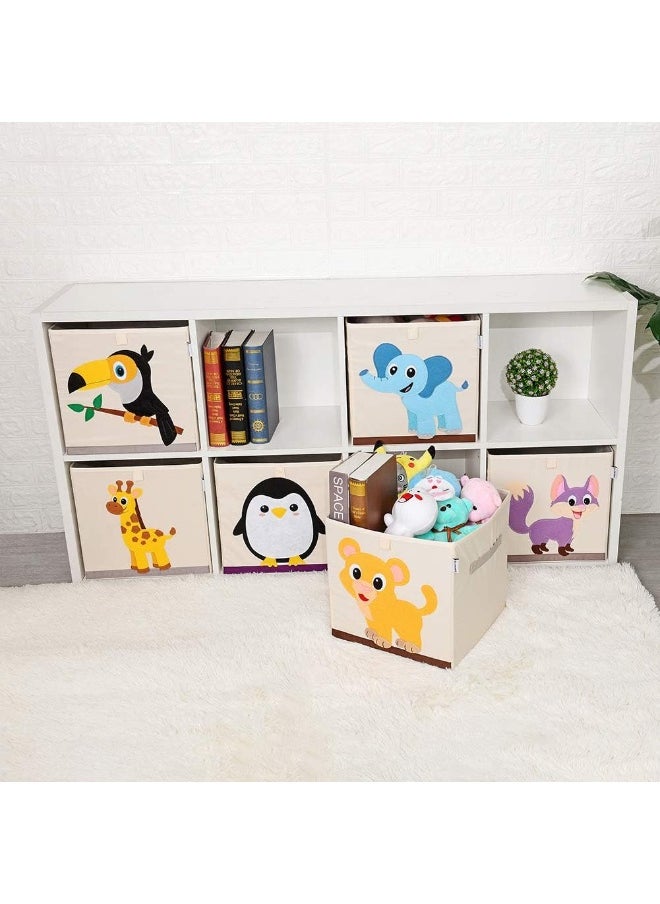 CLCROBD Foldable Animal Cube Storage Bins Fabric Toy Box/Chest/Organizer for Kids Nursery, 13 inch (Penguin)