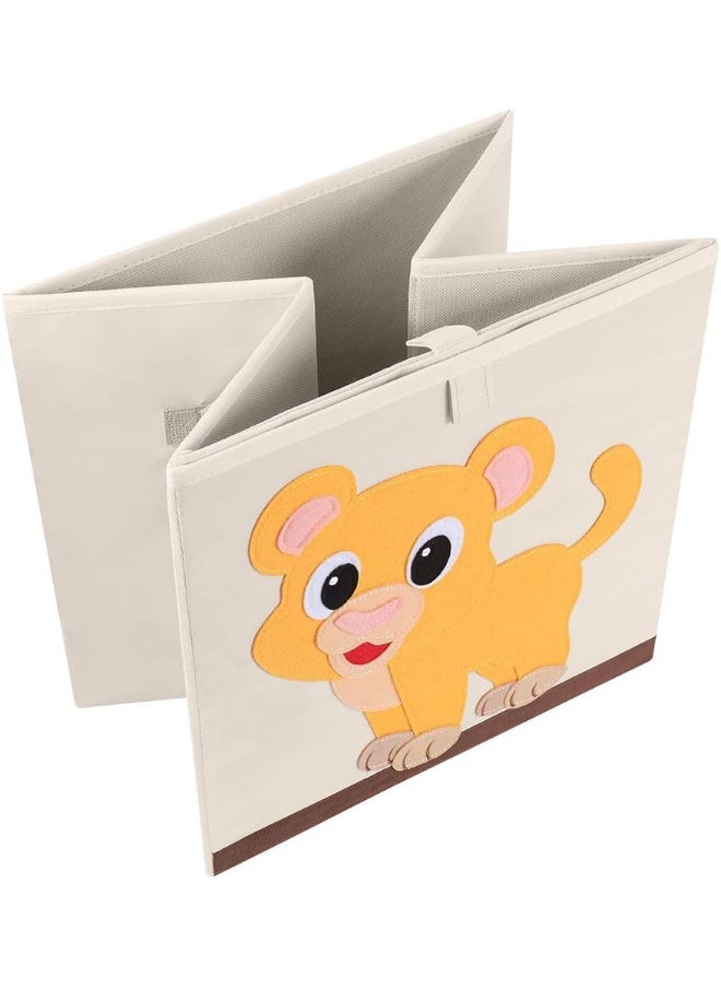 CLCROBD Foldable Animal Cube Storage Bins Fabric Toy Box/Chest/Organizer for Kids Nursery, 13 inch (Penguin)