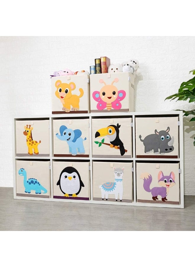 CLCROBD Foldable Animal Cube Storage Bins Fabric Toy Box/Chest/Organizer for Kids Nursery, 13 inch (Penguin)