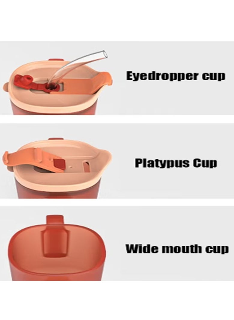 Children's straw cup with handle, portable and reusable splash proof PP coach cup without bisphenol A