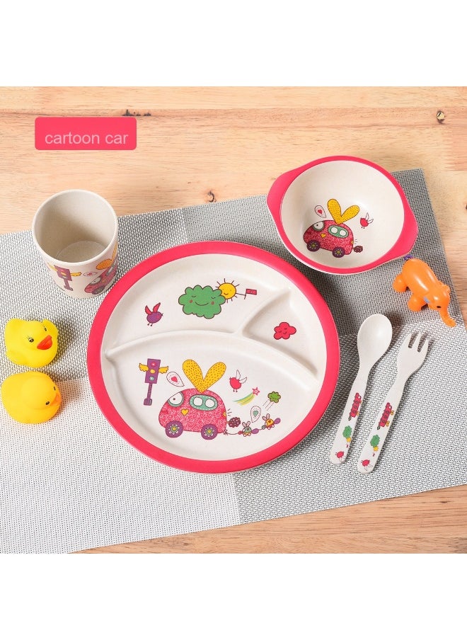 Cute Cartoon Bamboo Fiber Tableware for Kids