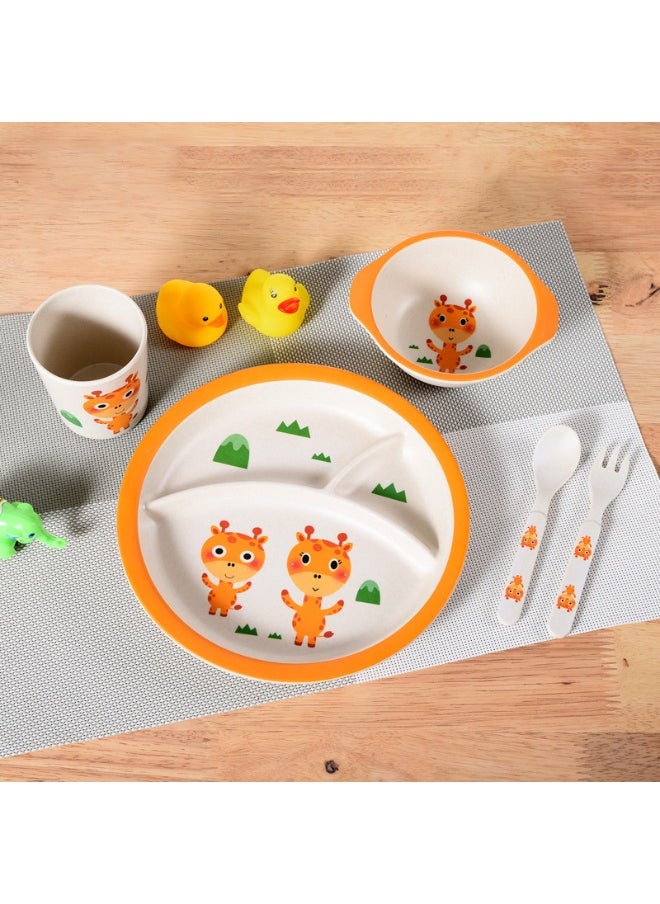 Cute Cartoon Kids' Bamboo Fiber Dinnerware
