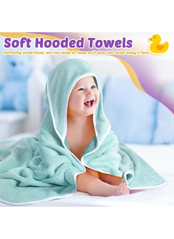 Chumia 6 Pack Baby Bath Towel Coral Fleece Soft Absorbent Newborn Hooded Towel for Kid 30 x 30 Inch Toddler Bath Blanket for Babies Infant Shower Gift