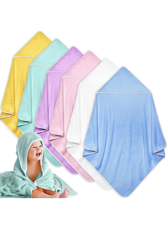 Chumia 6 Pack Baby Bath Towel Coral Fleece Soft Absorbent Newborn Hooded Towel for Kid 30 x 30 Inch Toddler Bath Blanket for Babies Infant Shower Gift