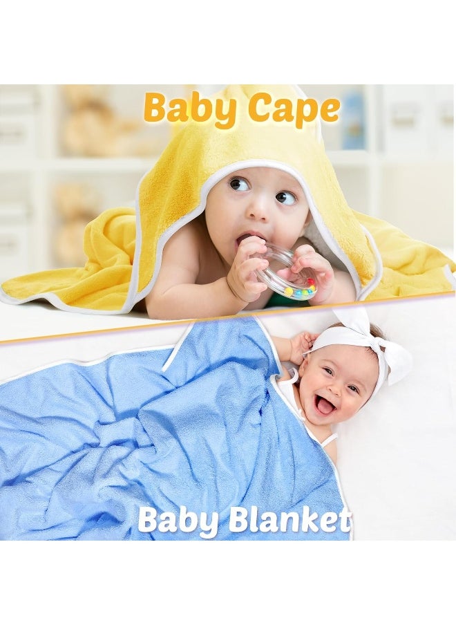 Chumia 6 Pack Baby Bath Towel Coral Fleece Soft Absorbent Newborn Hooded Towel for Kid 30 x 30 Inch Toddler Bath Blanket for Babies Infant Shower Gift