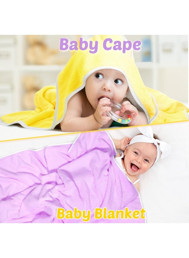 Reginary 4 Pack Baby Hooded Towels Coral Fleece Baby Bath Towels 30 x 30 Inch Soft Absorbent Hooded Bath Blanket for Newborn Toddler Infant Boy Girl Shower Gift Supplies