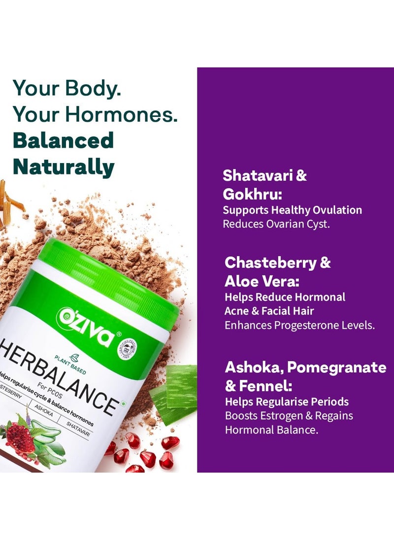 Plant Based HerBalance PCOS Supplements Women 200g Myo Inositol ChasteBerry Shatavari Better Cycle Hormonal Balance