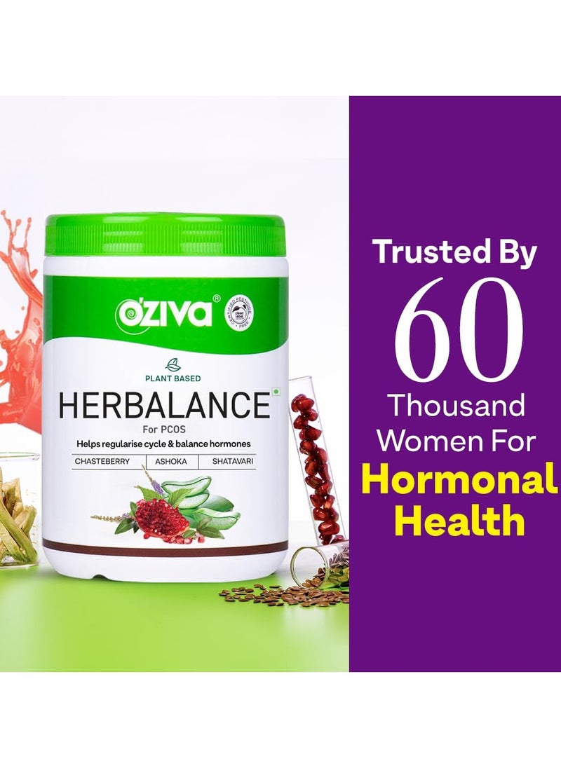 Plant Based HerBalance PCOS Supplements Women 200g Myo Inositol ChasteBerry Shatavari Better Cycle Hormonal Balance