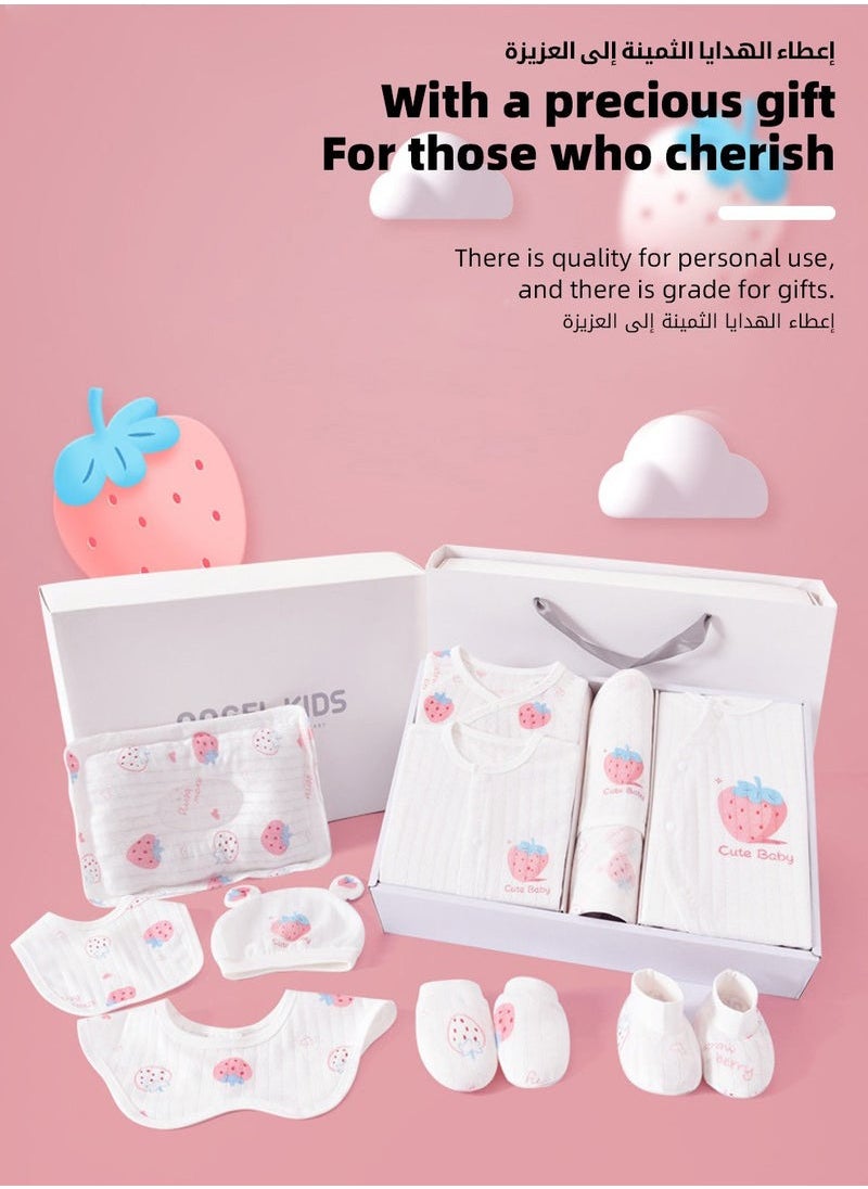 24PCS Newborn Baby Gift Set, Newborn Layette Gift Set for Boys and Girls, Babies Essential Clothes Accessories with Baby Blanket, 100% Premium Cotton, for Spring Summer Autumn Winter Four Seasons 59CM for 0-3 Month