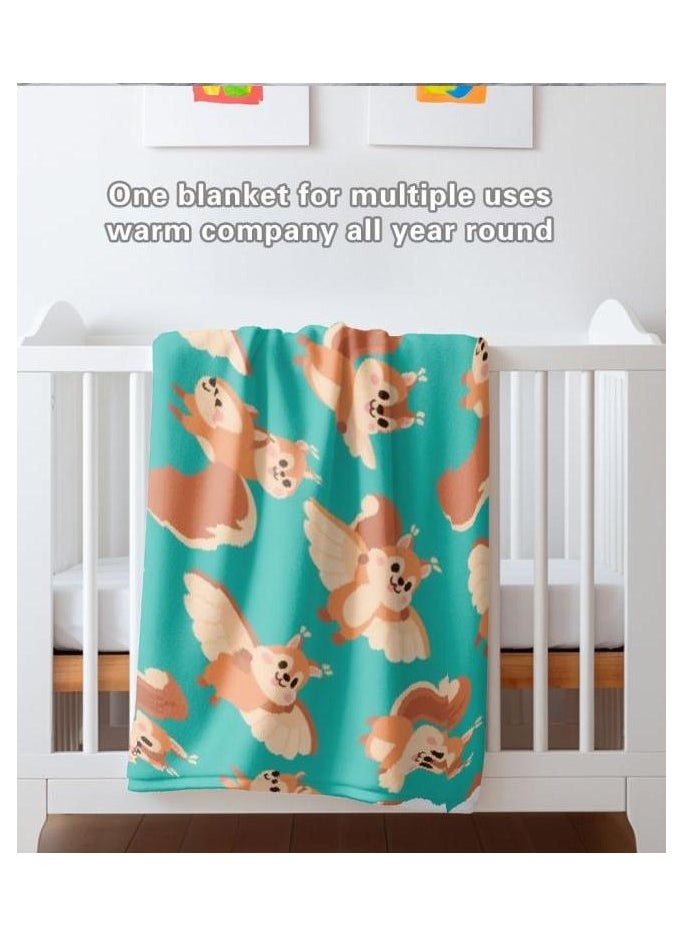 Children's or student cartoon flannel thin blanket (warm and comfortable, suitable for sleep, games) 100cm*150cm - 1124