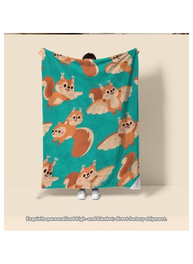 Children's or student cartoon flannel thin blanket (warm and comfortable, suitable for sleep, games) 100cm*150cm - 1124