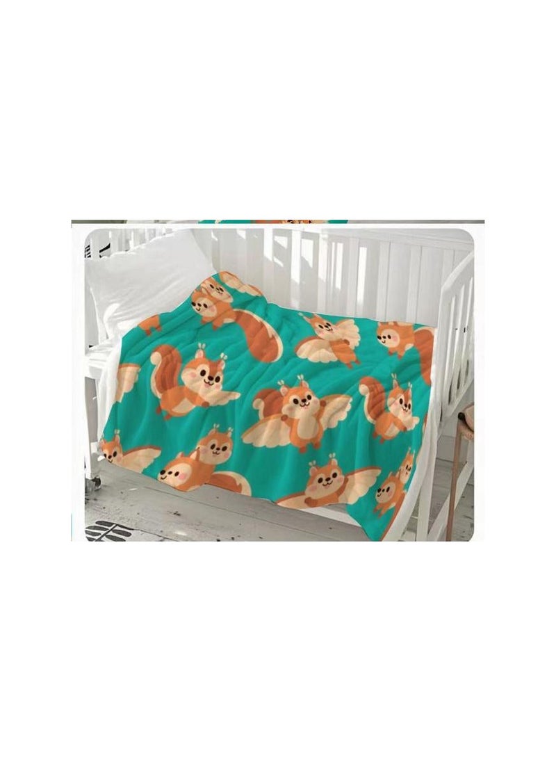 Children's or student cartoon flannel thin blanket (warm and comfortable, suitable for sleep, games) 100cm*150cm - 1124