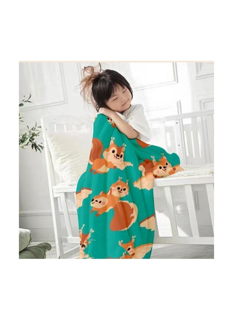 Children's or student cartoon flannel thin blanket (warm and comfortable, suitable for sleep, games) 100cm*150cm - 1124