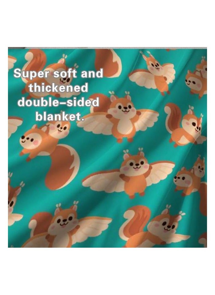 Children's or student cartoon flannel thin blanket (warm and comfortable, suitable for sleep, games) 100cm*150cm - 1124