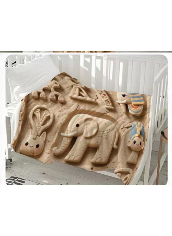 Children's or student cartoon flannel thin blanket (warm and comfortable, suitable for sleep, games) 100cm*150cm - 1028