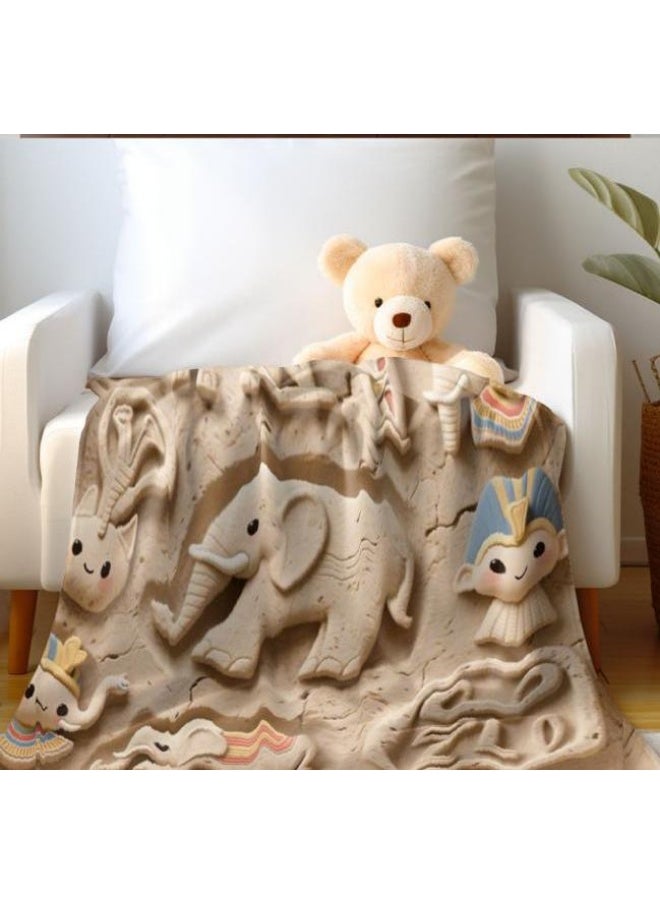 Children's or student cartoon flannel thin blanket (warm and comfortable, suitable for sleep, games) 100cm*150cm - 1028