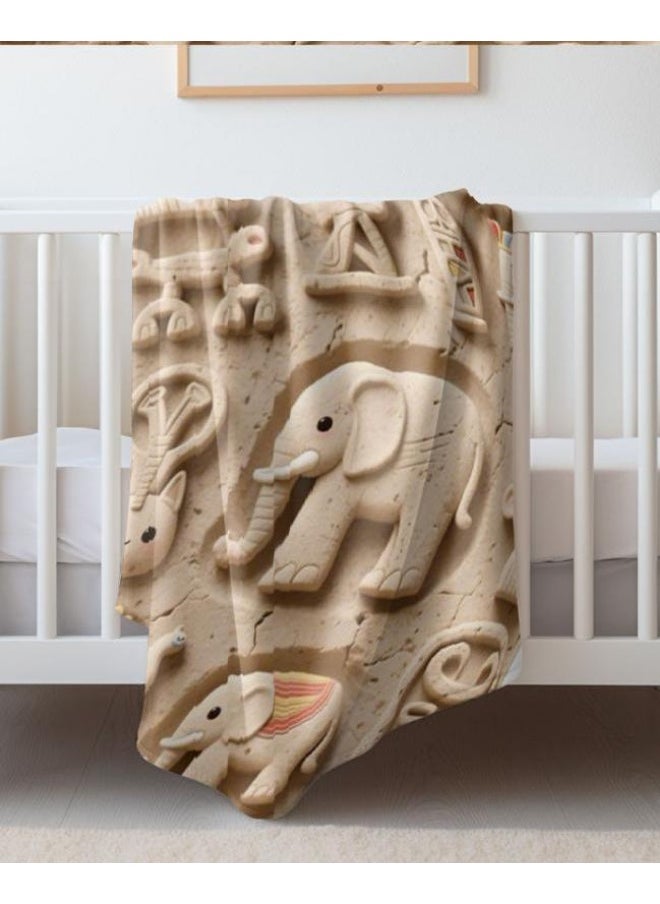 Children's or student cartoon flannel thin blanket (warm and comfortable, suitable for sleep, games) 100cm*150cm - 1028