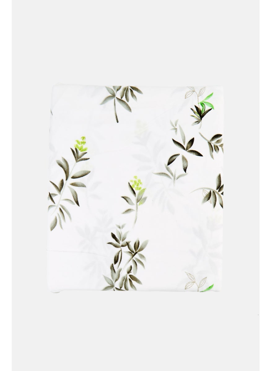 3 Pieces Allover Print Elegant Flat Sheet With Pillow Case Set, Multicolor
