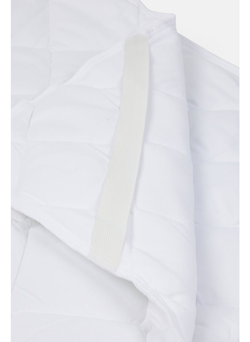Queen Size Mattress Padded Protector 150 x 200 cm, White