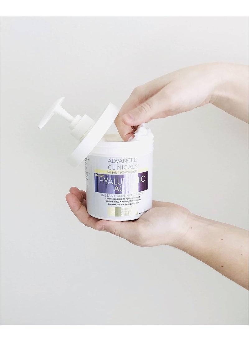 Anti Aging Hyaluronic Acid Cream For Face Body Hands Instant Hydration For Skin Spa Size 16 Ounce (Pack of 1) One Color