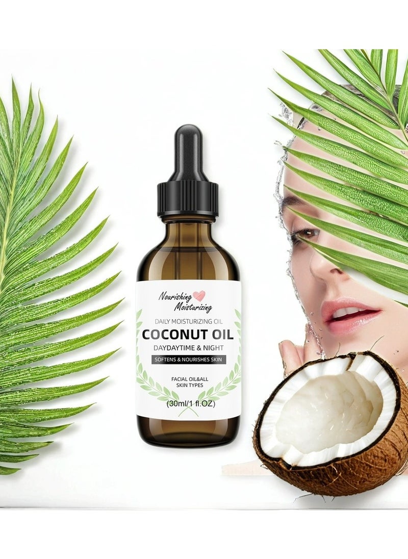 Virgin Fractionated Coconut Oil Facial Care 30ML - High Purity Caprylic & Lauric Acids | Deep Nourishment & Hydration | Multi-Use for Hair, Body & Face