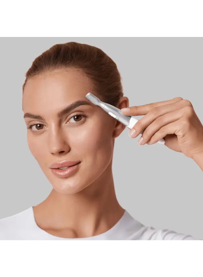 Silk Finish Precision Hair Remover - Quick And High Precision Head White / Silver