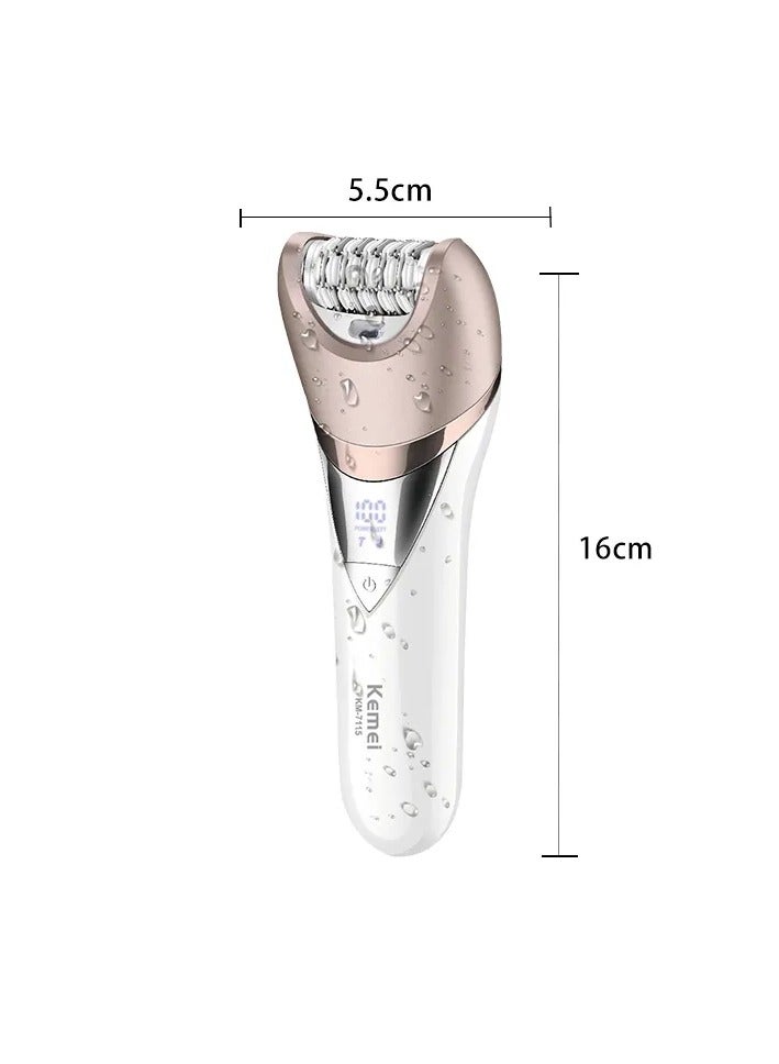 KM-7115 Waterproof 6-in-1 Hair Removal Device White
