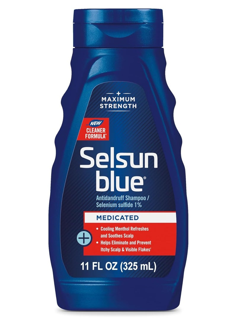 Selsun Blue Medicated Anti-dandruff Shampoo with Menthol, 11 fl. oz., Maximum Strength, Selenium Sulfide 1%