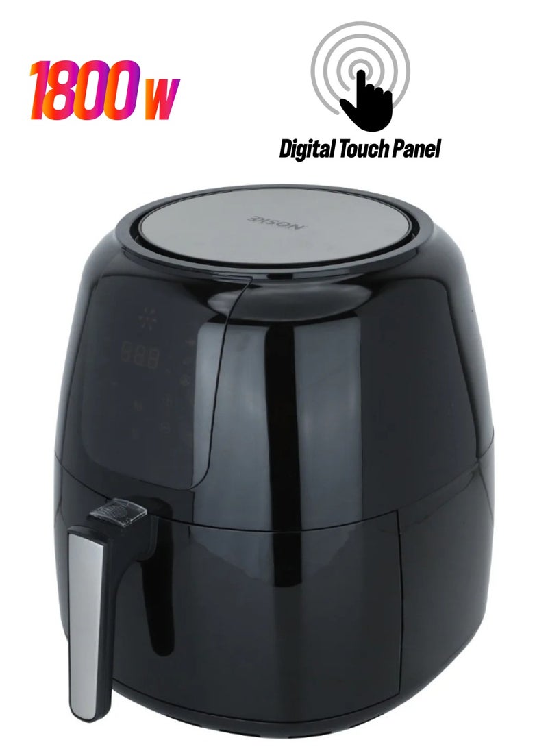 Black digital air fryer 8.2 liters 1800 watts