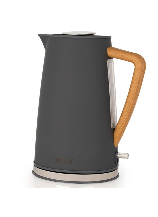 Edison Gray Wooden Control Kettle 1.7 Litres